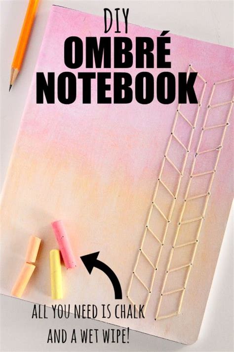 Diy notebook a6 on recycled paper. SUPER easy and cute DIY notebook cover! I love ombre colors and this notebook is so easy to make ...