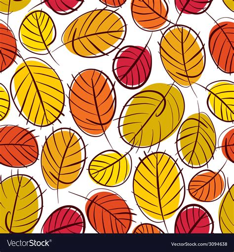 Floral Seamless Pattern Autumn Leaves Seamless Vector Image