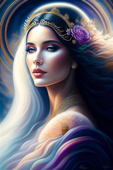 Lexica - Ethereal Queen": In this painting, the woman is depicted