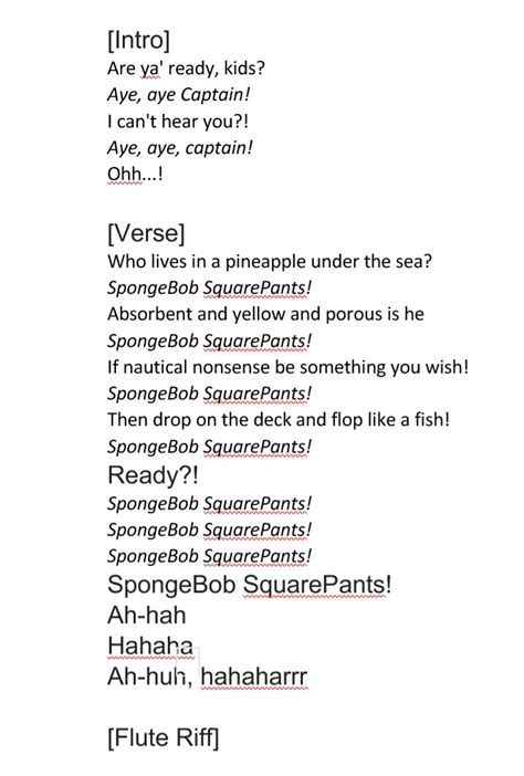 Who Lives In A Pineapple Under The Sea Lyrics The Ultimate Guide