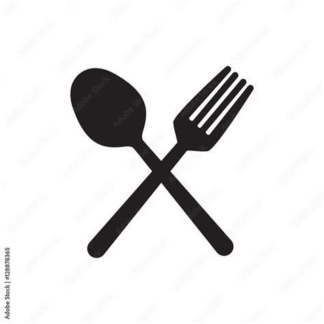 Fork And Spoon Crossed Vector Stock Vector Adobe Stock
