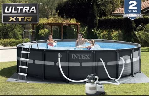 Intex Ultra Xtr 18x52 Framed Pool Set With Sand Filter Pump For Sale