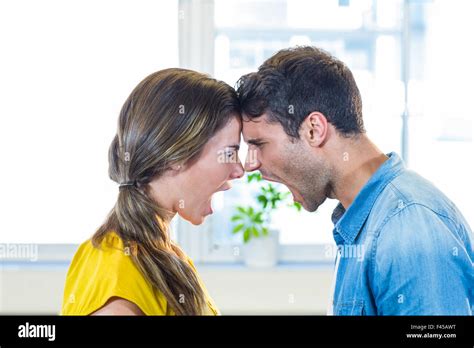 Casual Business Team Yelling At Each Other Stock Photo Alamy