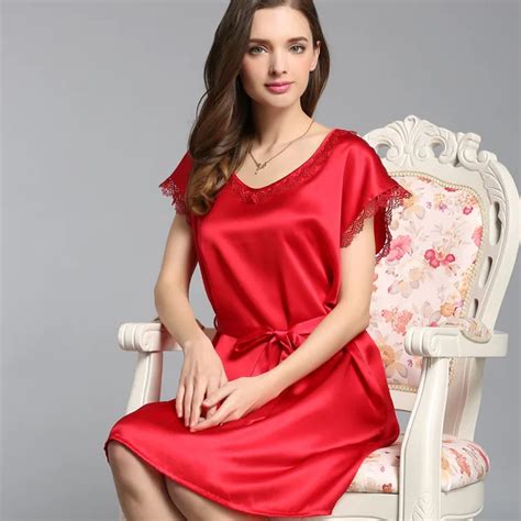 S5508 Wholesale New Sexy Silk Dress Women100 Silk Dress Summer Nightgown In Nightgowns