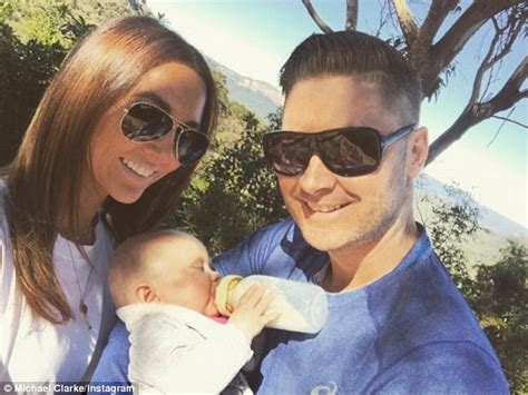Michael Clarke And Wife Kyly Take Daughter Kelsey Lee On First Bush Walk Daily Mail Online
