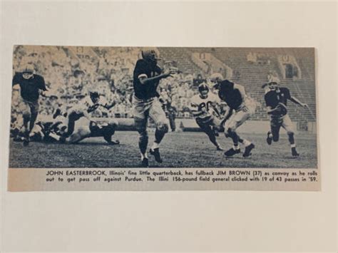 John Easterbrook And Jim Brown Illinois 1960 Sands Football Pictorial Co Panel Ebay