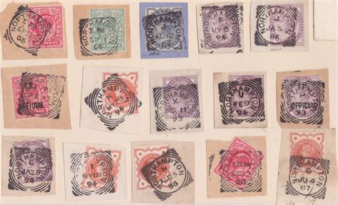15x Northampton Squared Circle Postmarks On Qv And Kevii Neat Pieces 1886 1908 Ph For Sale