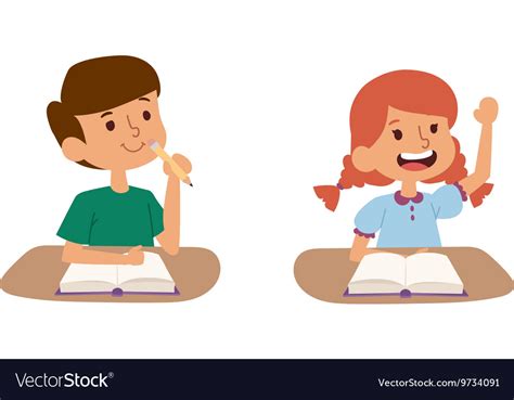 School Kids Learning Royalty Free Vector Image