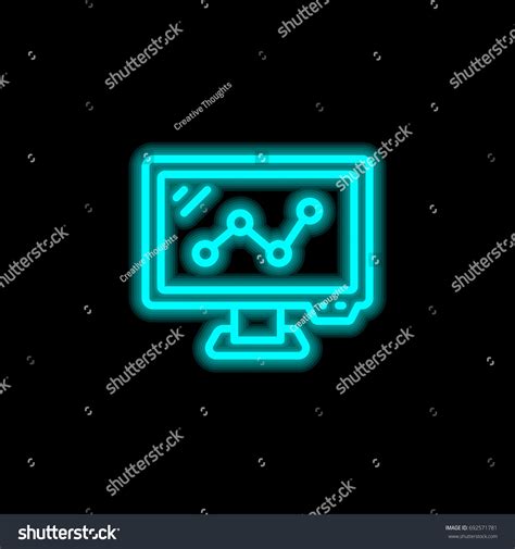 Monitor Blue Glowing Neon Ui Ux Stock Vector Royalty Free 692571781