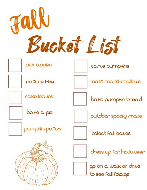 A Fun Fall Bucket List Free Printable The Chirping Moms