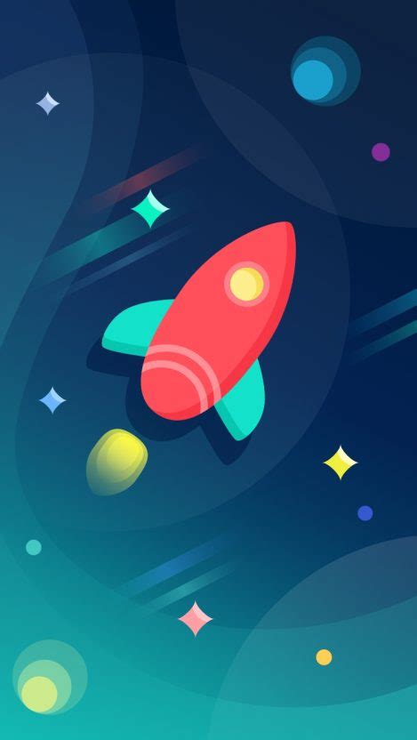 Rocket Ship Colorful Space Iphone Wallpaper Iphone