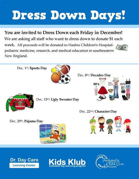 Dress Down Days For Staff Decades Day Dr Day Care