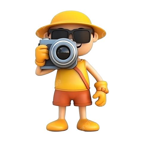 3d Summer Character Holding Camera For Take A Photo 3d Summer