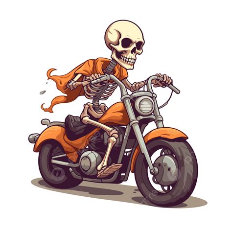 Skeleton Riding Motorcycle Vector Sticker Clipart Skeleton Riding