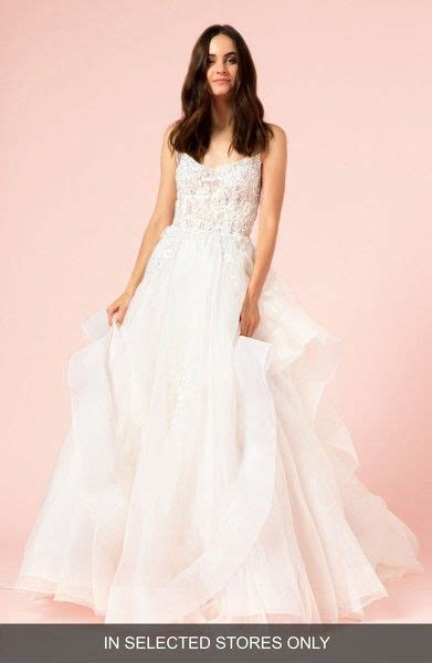 Bliss Monique Lhuillier Embellished Lace And Organza Ballgown Nordstrom