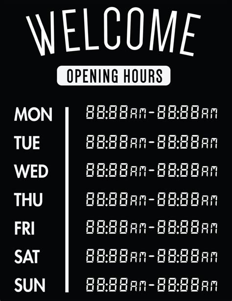 50 Free Business Hours Of Operation Sign Templates Customize And Print
