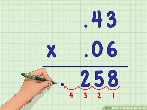 The sum should be the number of decimal places in the product starting from its last digit. How to Multiply Decimals: 6 Steps (with Pictures) - wikiHow
