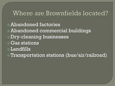 Ppt Brownfield Sites Powerpoint Presentation Free Download Id2407439