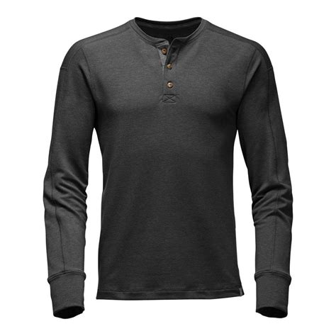 Mens Long Sleeve Tnf™ Terry Henley In Dark Grey Heather By The North