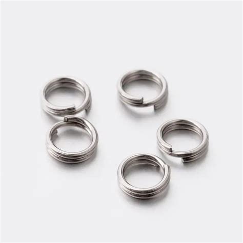 304 Stainless Steel Split Rings Jewelry Findings Stainless Steel Color