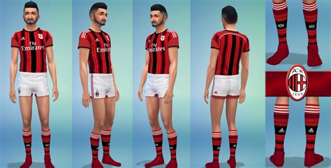 Mod The Sims Ac Milan Home Kit 20142015 For Male