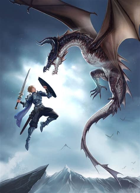 Artstation Dragon And Knight Jinju Choi Knight Dragon First Art