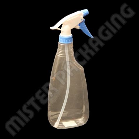 Clear Plastic Bottle With Blue Trigger Spray 500ml