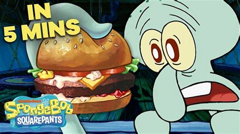 Squidwards First Krabby Patty 🍔 In 5 Minutes Spongebob Squarepants