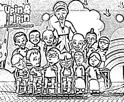 Upin And Ipin Coloring Page Sketch Coloring Page