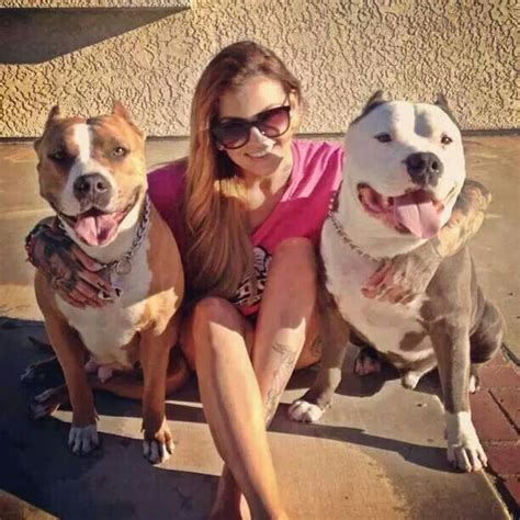 Gorgeous Girl With Pitbull Dogs American Pitbull Terrier Pitbull