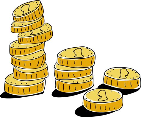 Clipart Gold Coins Illustration