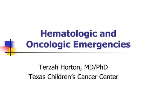 Ppt Hematologic And Oncologic Emergencies Powerpoint Presentation