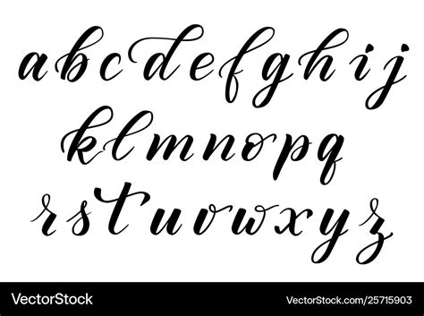 Brush Calligraphy Alphabet Royalty Free Vector Image