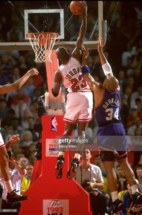 Rear View Of Chicago Bulls Michael Jordan In Action Vs Phoenix Suns