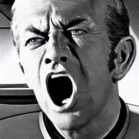 Photograph Of Captain J Kirk From Star Trek Screaming Stable