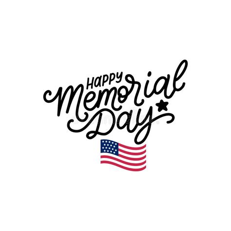 Happy Memorial Day Handwritten Phrase In Vector National American