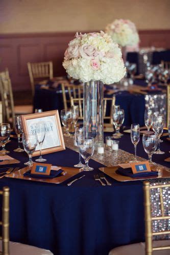 Put a spin on basic blue and pink by using navy and blush instead. Pin by Allie Gilgenbach on Wedding! | Blue gold wedding ...
