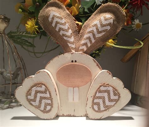 Wood Easter Bunny Wood Bunny Cute Easter Decor Etsy