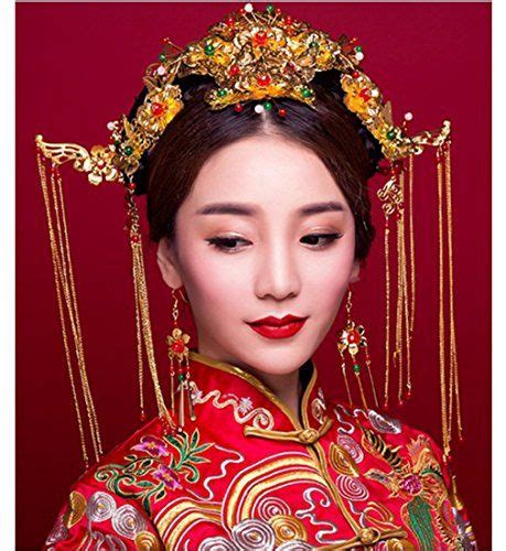 Bride Chinese Retro Cheongsam Costumes Phoenix Tassels Ha