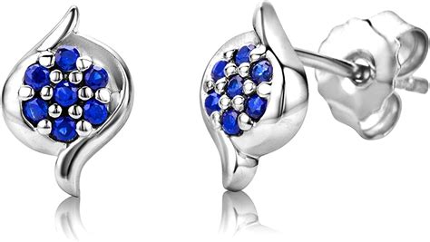 Byjoy Earrings For Women Sterling Silver Studs Earrings Blue Sapphire