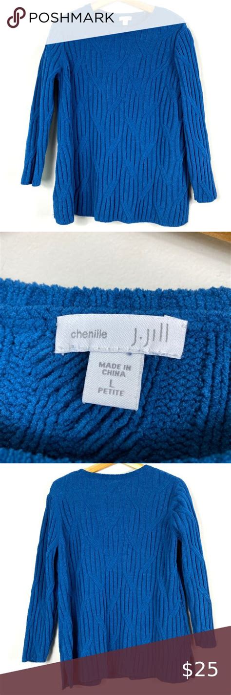 Blue Jjill Chenille Sweater L Sweaters Chenille Sweater Fashion