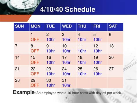 10 Hour Shift Schedules For 7 Days A Week Template