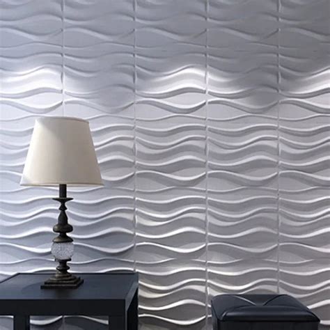 Buy 3d Wall Panels Plant Fiber White For Interior