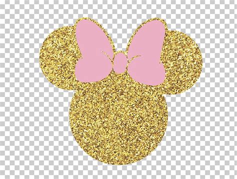 Minnie Mouse Head Pink And Gold