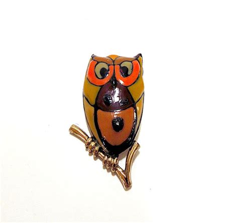 Eisenberg Owl Pendant Artists Series 1970s Enamel Vintage Etsy Owl