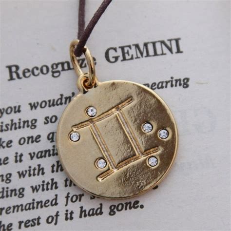 Items Similar To Gemini Zodiac Pendant Necklace Original Design 14k
