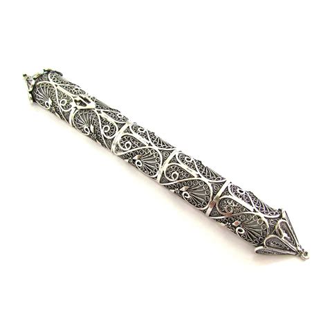 Filigree Mezuzah Case 925 Sterling Silver The Mezuzah Can Be Ordered