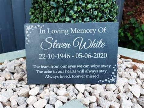 Grave Memorial Slate Memorial Plaque In Loving Memory Etsy In 2021