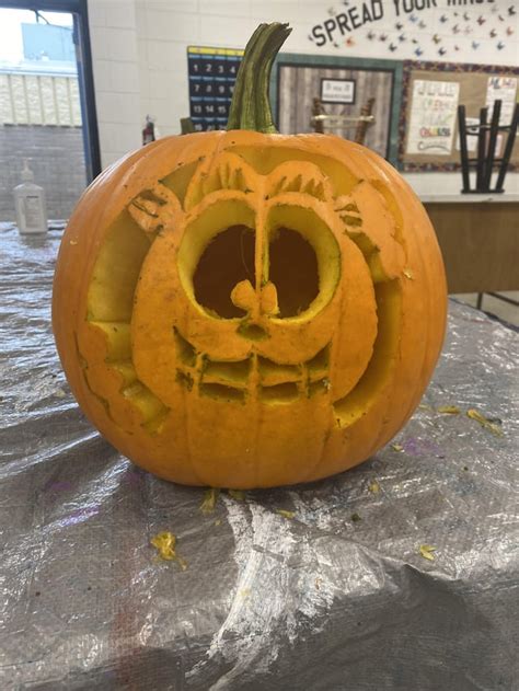 Garf Pumpkin I Did For My Art Club R Garfield