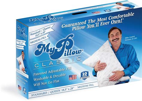 mypillow my pillow classic series bed pillow sq1928 cotton white [medium fill] standard